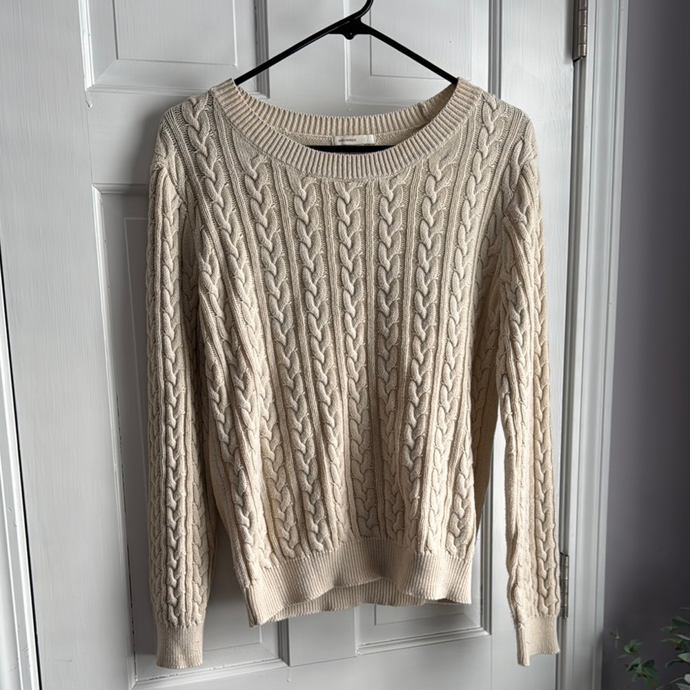 Cable Knit Cream Sweater
